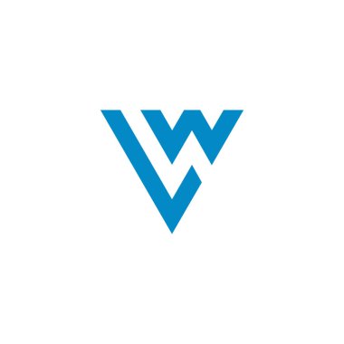 harf vw basit geometrik sembol logo vektörü