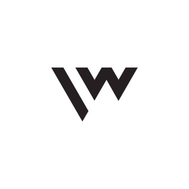 harf vw doğrusal üçgen geometrik logo vektörü