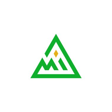 Mi üçgeni geometrik tasarım logo vektörü