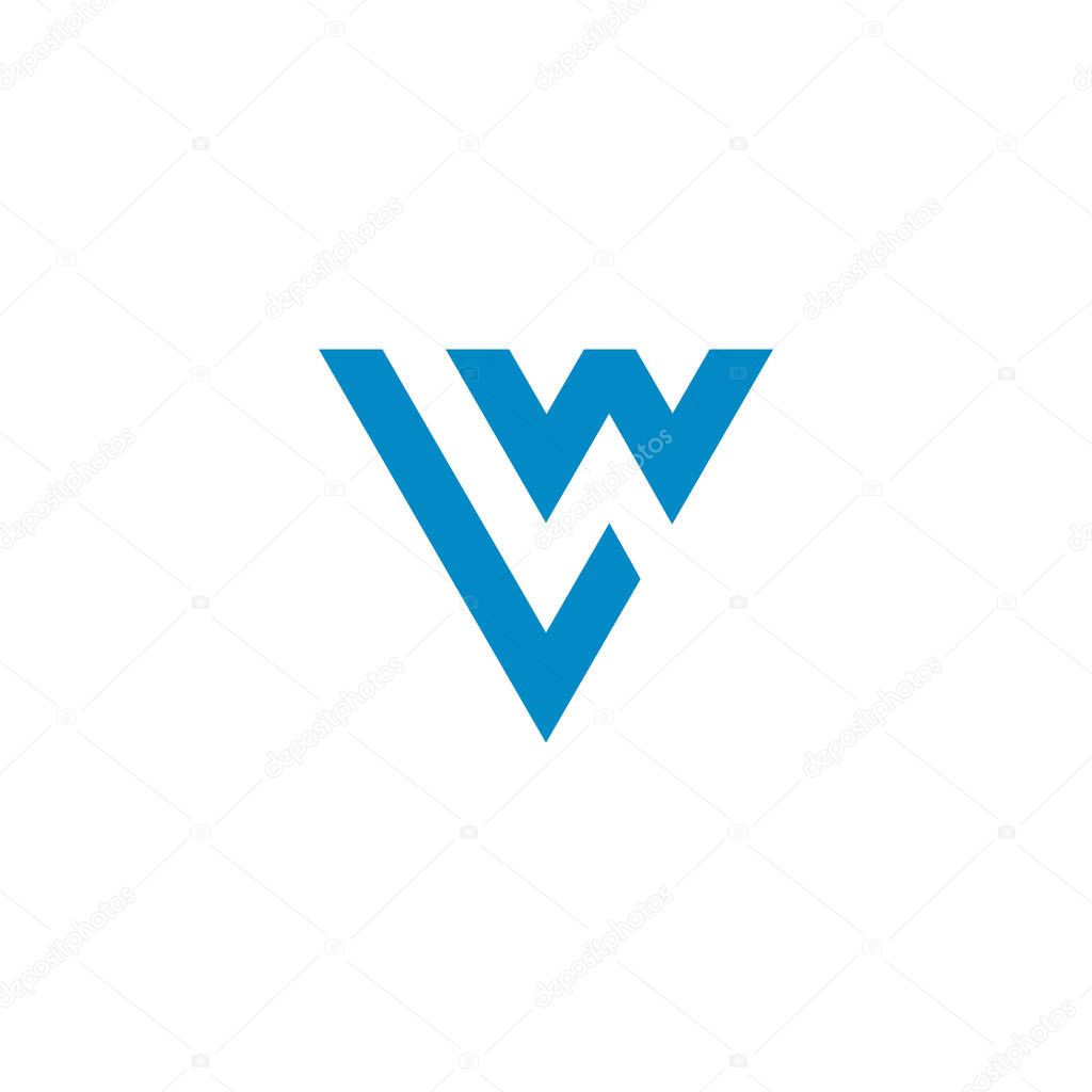 letter vw simple geometric symbol logo vector