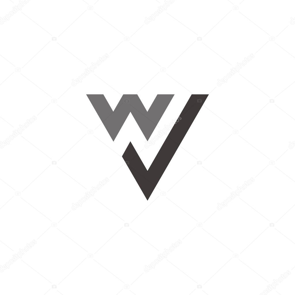 letter wv simple geometric symbol logo vector