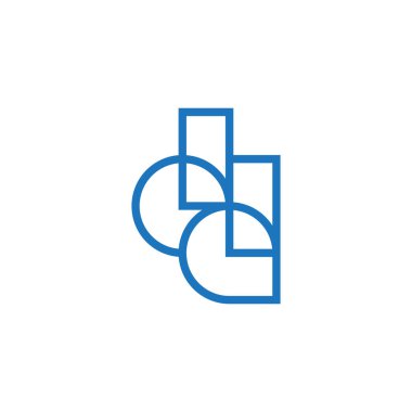 dd harfi basit geometrik doğrusal logo vektörü