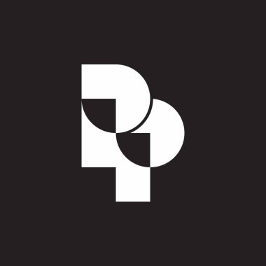 pp harfi basit geometrik soyut logo vektörü