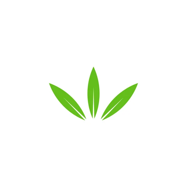 Tři Listy Zelené Jednoduchý Geometrický Symbol Logo Vektor — Stockový vektor