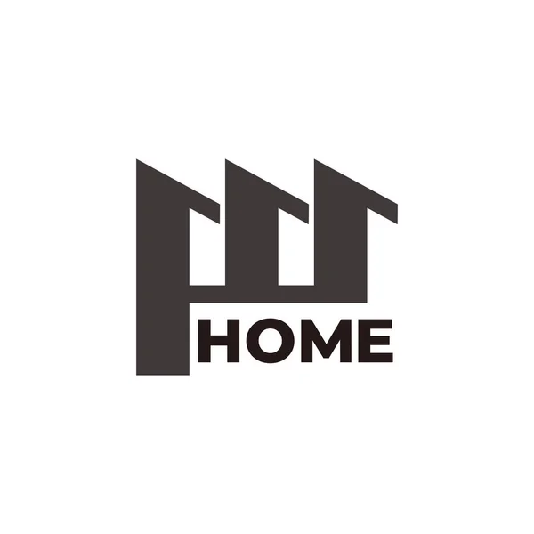 Buchstabe Hause Silhouette Form Symbol Logo Vektor — Stockvektor