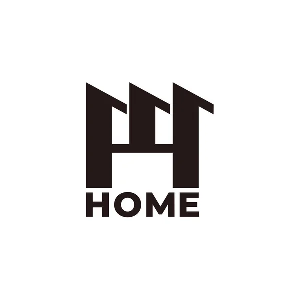 Abstracte Letter Home Silhouet Symbool Logo Vector — Stockvector