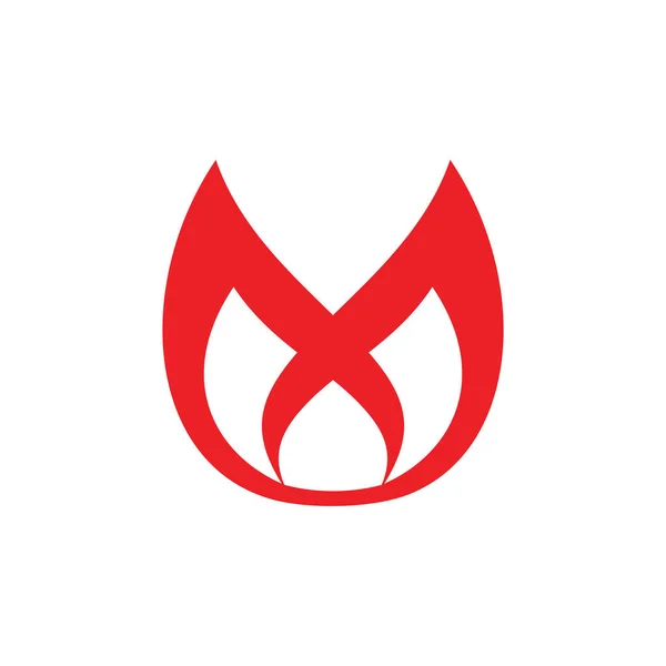 Harfi Alev Tasarım Logo Vektörü — Stok Vektör