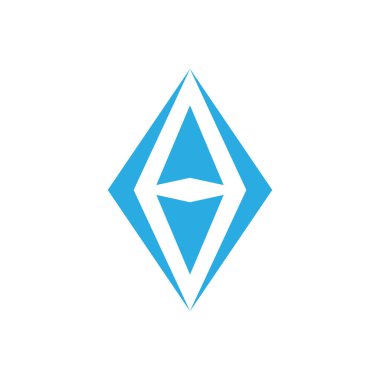 Geometrik mavi elmas logo vektörü