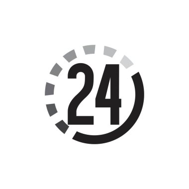 24 saat işlem sembolü vektörü