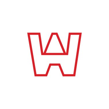 harf w ince çizgiler modern tasarım logo vektörü