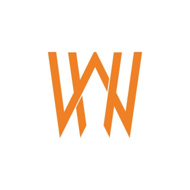 Harf hw basit satır logo vektörü