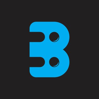 B harfi mavi su tasarım logo vektörü