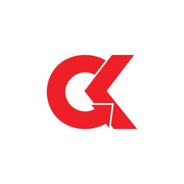 harf ck bağlantılı ok basit logo vektörü