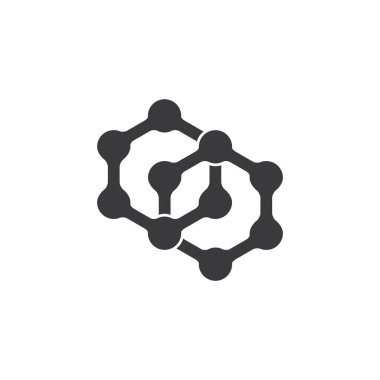 bağlantılı altıgen noktalar basit logo vektör