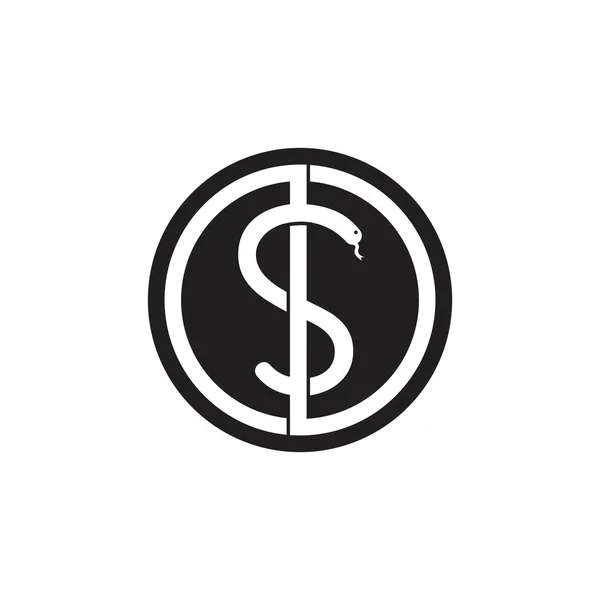 Letter Slang Lijn Kunst Logo Vector — Stockvector