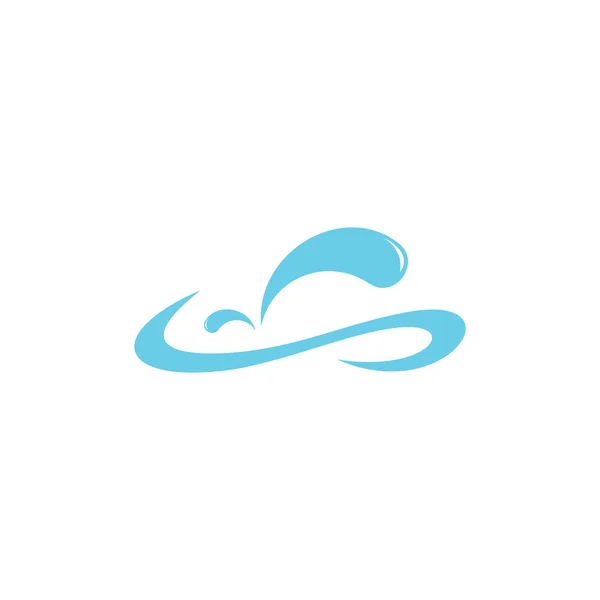 Movimiento Salpicadura Agua Piscina Curvas Diseño Simple Símbolo Logotipo Vector — Vector de stock