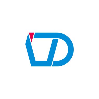 harf ud basit geometrik çizgi sembolü logo vektörü