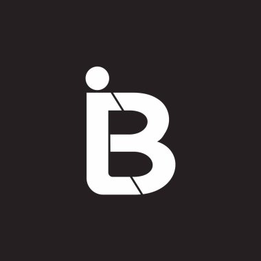 harf ib basit geometrik tasarım logo vektörü