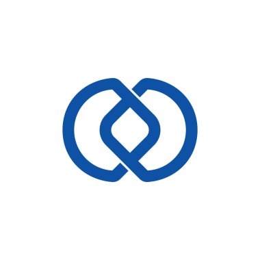 soyut harf dd bağlı satır basit logo