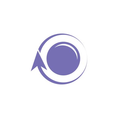 daire 3d ok basit düz logo vektörü