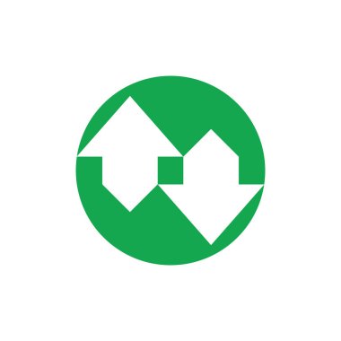 bağlantılı geometrik ok logosu vektör