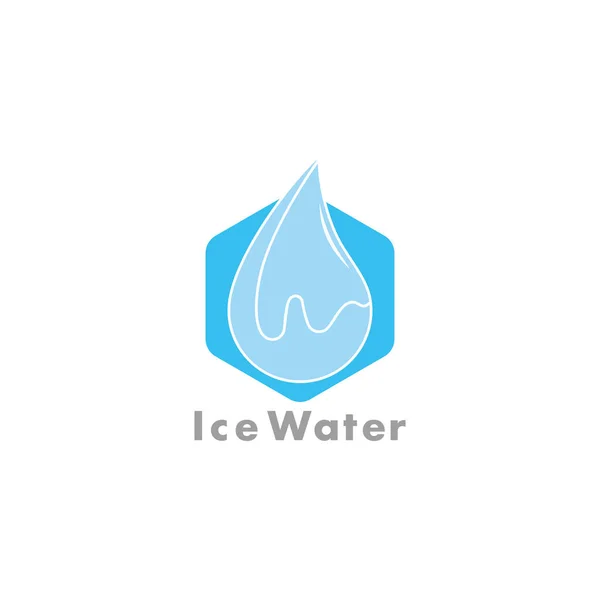 Hielo Cubo Agua Simple Geométrico Claro Diseño Símbolo Logotipo Vector — Vector de stock