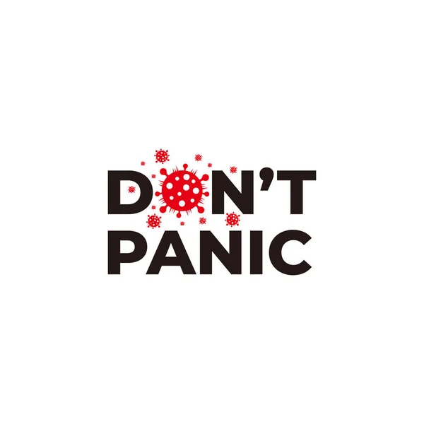 Testo Non Panico Virus Pandemia Simbolo Vettore — Vettoriale Stock