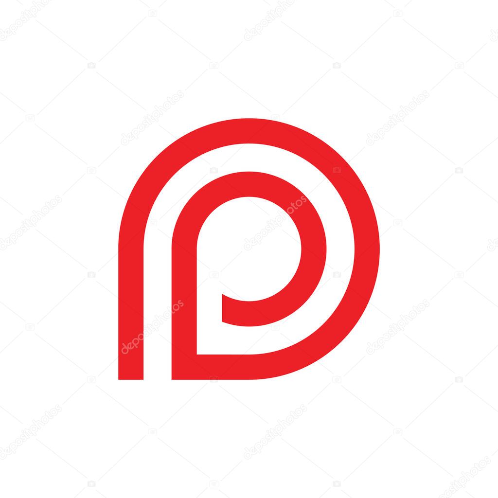abstract letter pd loop geometric design logo vector