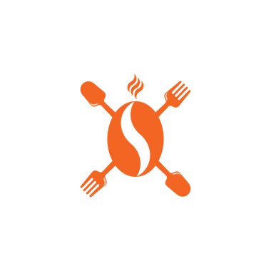 Kahve çekirdeği dumanı yiyecek tasarımı sembolü vektörü