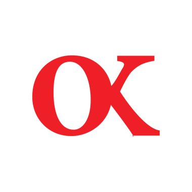 harf OK basit eğriler logo vektörü