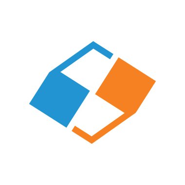 S harfi tırnak işareti geometrik tasarım logo vektörü