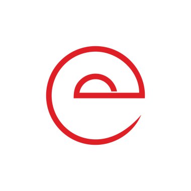 E harfi daire geometrik çizgi logo vektörü
