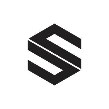 S harfi geometrik boyut tasarım logosu