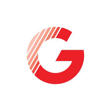 G harfi çizgili geometrik ok logo vektörü