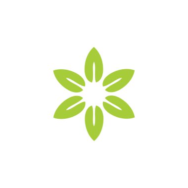 çember yaprak şekli logo vektörü