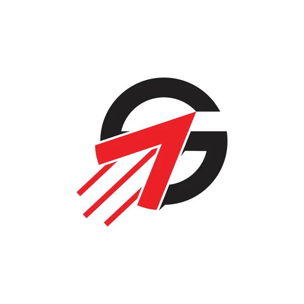 Letra Movimiento Rápido Flecha Geométrica Logo Vector — Vector de stock