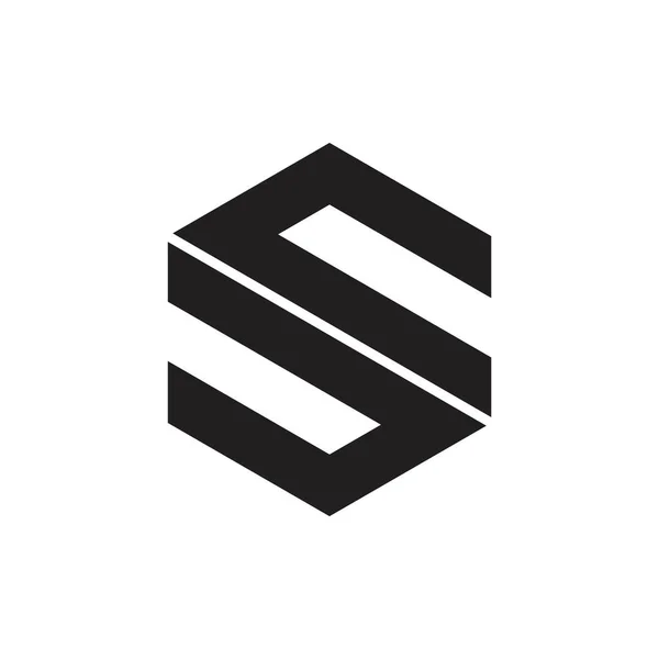 Buchstabe Geometrische Dimensionale Design Logo — Stockvektor