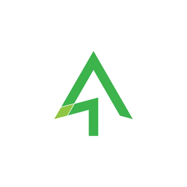 Basit Geometrik Çam Yeşil Ağaç Sembolü Logo Vektörü — Stok Vektör