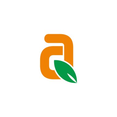harf basit bir geometrik yaprak renkli sembol logo vektörü