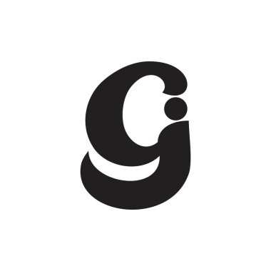 c j harfi bağlı eğriler logo vektörü 