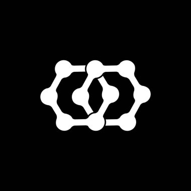 bağlantılı altıgen noktalar basit logo vektör