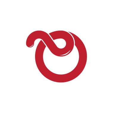 harf o basit döngü eğrileri çizgi geometrik logo vektör