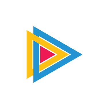 dd harfi bağlı üçgen renkli logo vektörü