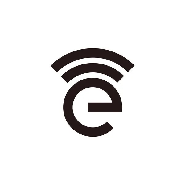 Harfi Basit Geometrik Çizgiler Sinyal Logo Vektörü — Stok Vektör