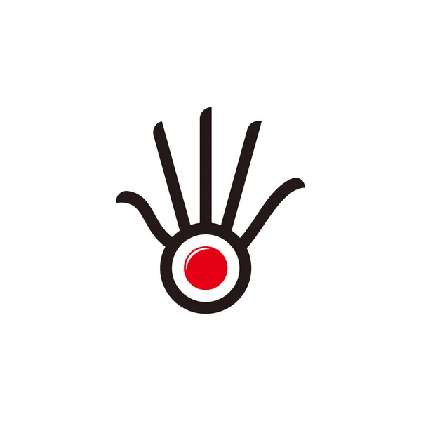Soyut Avuç Içi Dairesi Doğrusal Sembol Logo Vektörü — Stok Vektör