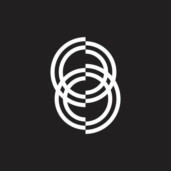 linked stripes circle rings logo vector