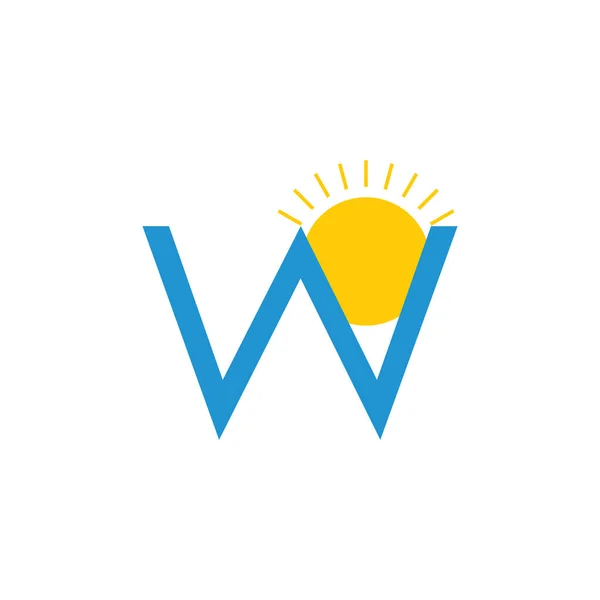 Carta Sunrise Design Logo Vetor — Vetor de Stock
