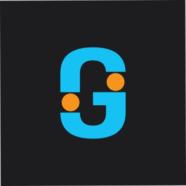 G harfi basit geometrik noktalar logo vektörü tasarımı