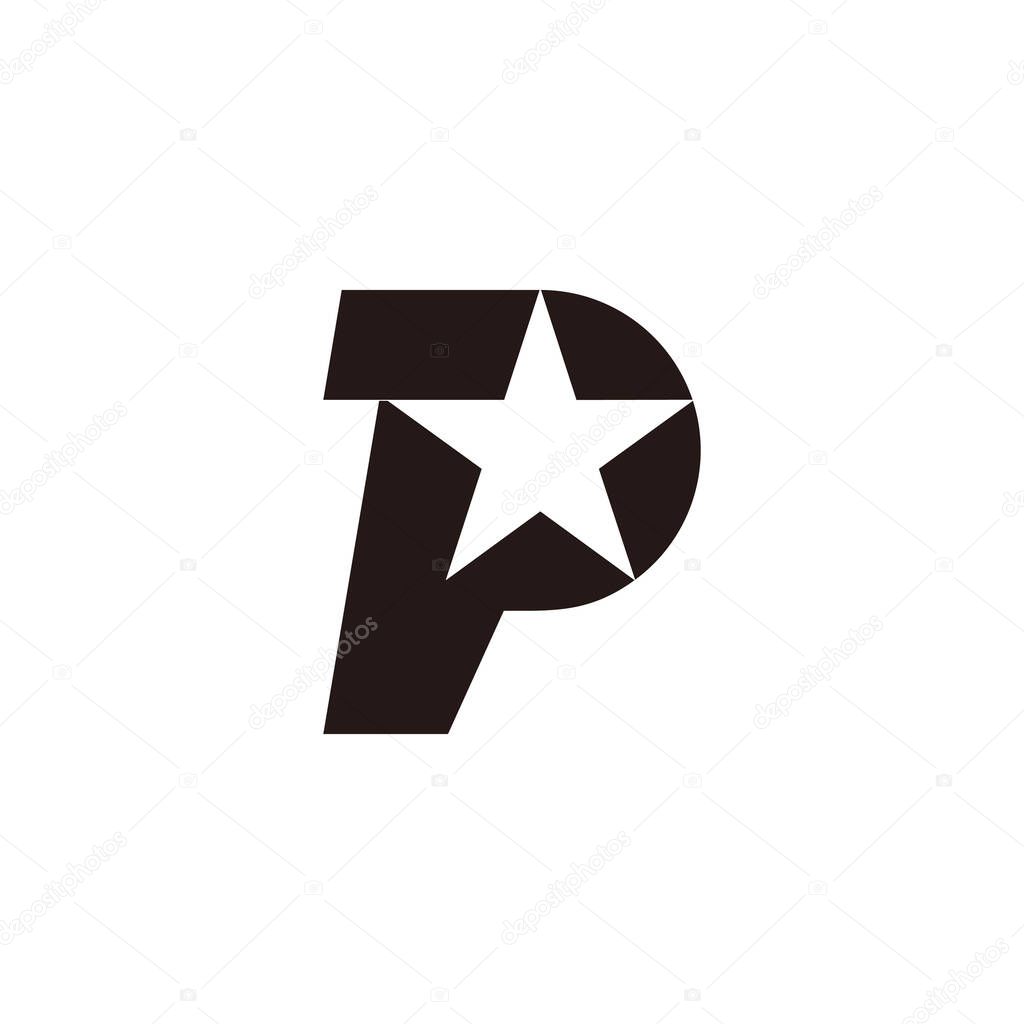 Letter p star geometric simple motion logo vector