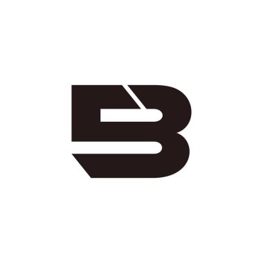 soyut harf sb basit geometrik logo vektörü